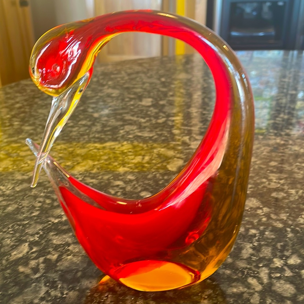 Rare Vintage glass swan